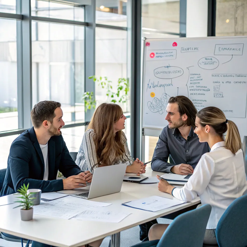 Professional team discussing project plans